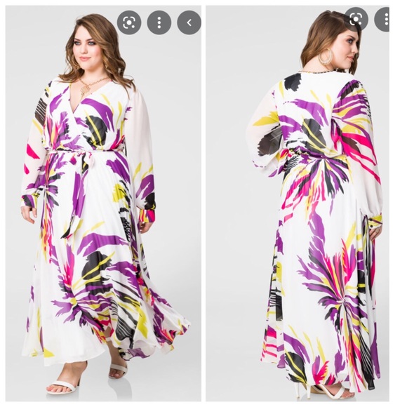Ashley Stewart Dresses & Skirts - Ashley Stewart 20W long sleeve long Maxi Dress NWT